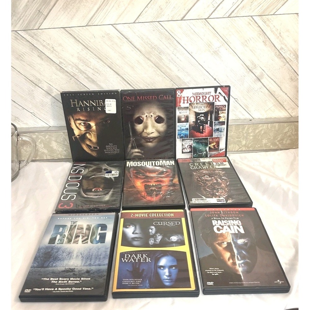 Horror DVD Lot 9 Movies Hannibal Rising Insidious 3 Cursed Dark Water Thriller